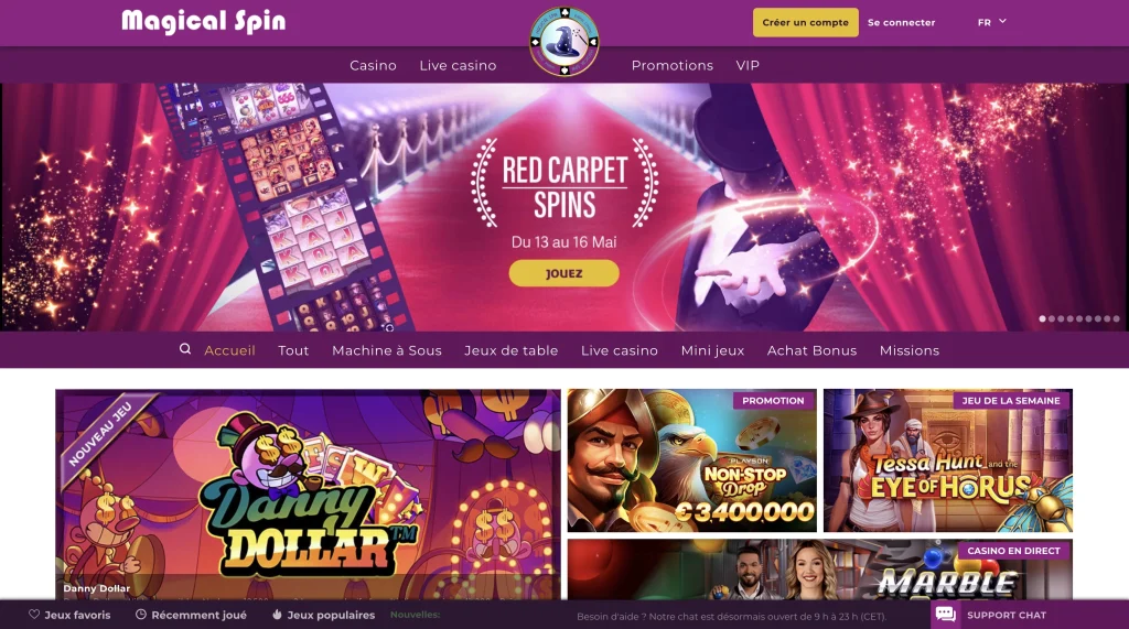 Comment Naviguer et Profiter de Magical Spin Casino