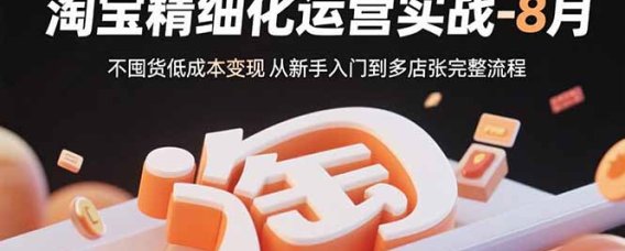 淘宝精细化运营实战-8月:不囤货低成本变现 从新手入门到多店扩张完整流程